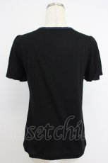 画像2: axes femme / 刺繍&レース半袖プルオーバー M ブラック T-26-04-10-012-AX-TO-SA-ZT (2)