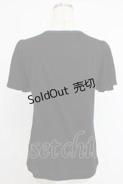 画像2: axes femme / 刺繍&レース半袖プルオーバー M ブラック T-26-04-10-012-AX-TO-SA-ZT