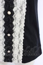 画像3: axes femme / 刺繍&レース半袖プルオーバー M ブラック T-26-04-10-012-AX-TO-SA-ZT (3)