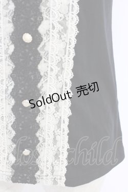 画像3: axes femme / 刺繍&レース半袖プルオーバー M ブラック T-26-04-10-012-AX-TO-SA-ZT
