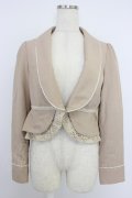 axes femme / 裾レースジャケット M ベージュ T-26-04-10-014-AX-JA-SA-ZT