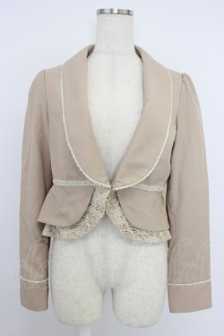 画像1: axes femme / 裾レースジャケット M ベージュ T-26-04-10-014-AX-JA-SA-ZT
