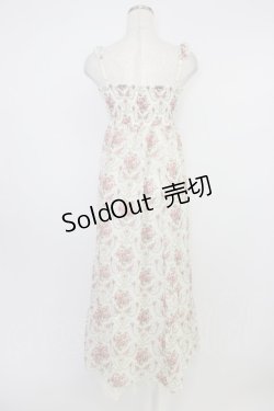 画像2: axes femme / 釦開き総バラ柄ロングワンピース M アイボリー T-26-04-10-019-AX-OP-SA-ZT