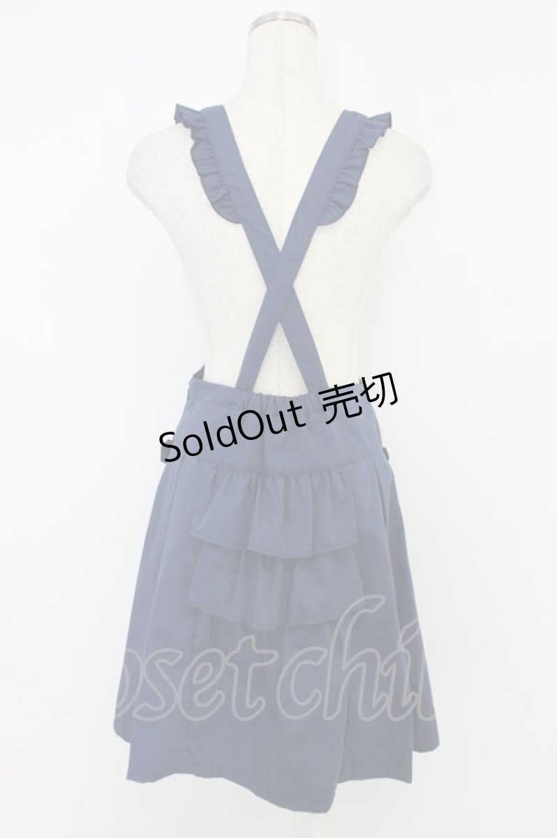 画像2: axes femme / サス付きハイウエストスカート M ネイビー T-26-04-10-021-AX-SK-SA-ZT665 (2)