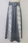 画像1: axes femme / フラワージャカード切替スカート  サックス T-26-04-15-025-AX-SK-SA-ZT (1)
