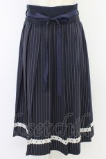 画像1: axes femme / ストライププリーツミディスカート  ネイビーＸ白 T-26-04-15-027-AX-SK-SA-ZT (1)
