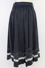 画像2: axes femme / ストライププリーツミディスカート  ネイビーＸ白 T-26-04-15-027-AX-SK-SA-ZT (2)