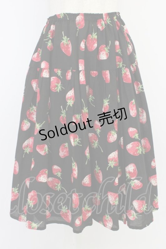 画像1: Jane Marple / いちごスカート  黒 T-26-04-15-028-JM-SK-SA-ZT (1)