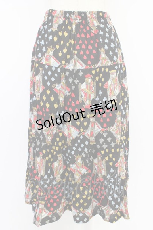 画像2: Jane Marple / トランプ柄スカート  黒 T-26-04-15-029-JM-SK-SA-ZT (2)