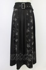 画像1: axes femme / フラワーフロッキー切替スカート  黒 T-26-04-15-031-AX-SK-SA-ZT563 (1)