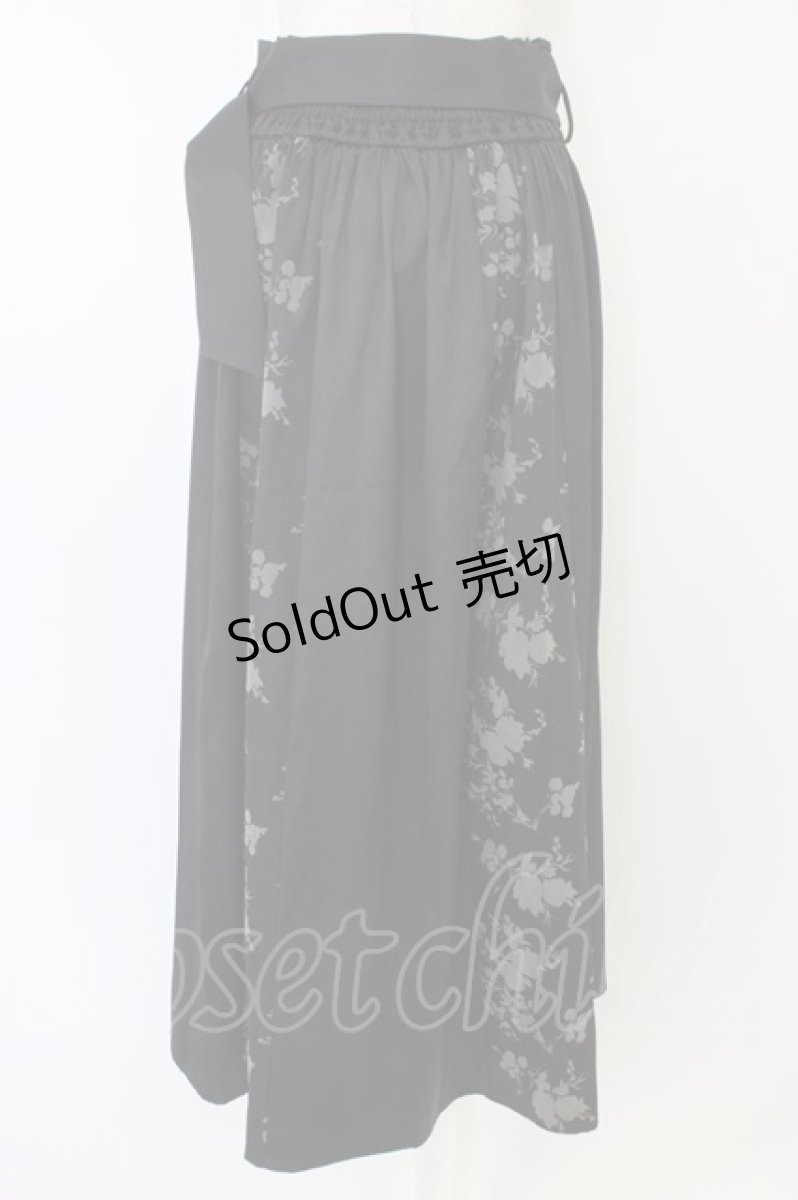 画像2: axes femme / フラワーフロッキー切替スカート  黒 T-26-04-15-031-AX-SK-SA-ZT563 (2)