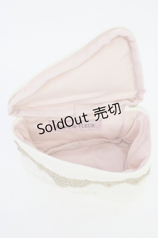 画像4: Maison de FLEUR / ショートケーキポーチ  白ＸゴールドＸ赤 T-26-04-15-040-LO-ZA-SA-ZT (4)