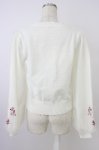 画像2: axes femme / サクラ刺繍チュール袖カーディガン  白 T-26-04-15-001-AX-TO-SA-ZT (2)