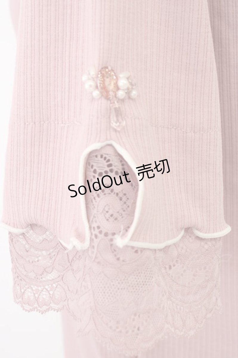 画像3: axes femme / 接触冷感袖レースメロープルオーバー  ピンク T-26-04-15-007-AX-TO-SA-ZT543 (3)