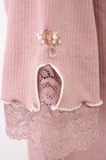 画像3: axes femme / 接触冷感袖レースメロープルオーバー  ピンク T-26-04-15-007-AX-TO-SA-ZT543 (3)
