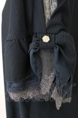 画像5: axes femme / 袖レース切替トップス  ネイビー T-26-04-15-010-AX-TO-SA-ZT543 (5)