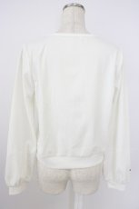画像2: axes femme / 袖口×胸元ネコ刺繍カットカーディガン  白 T-26-04-15-002-AX-TO-SA-ZT543 (2)