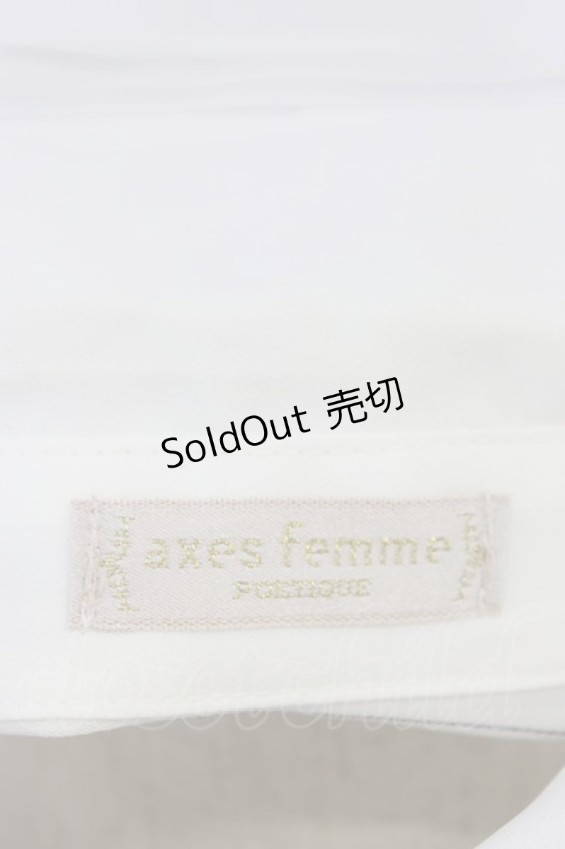画像5: axes femme POETIQUE / メッセージリボン半袖ワンピース  白X黒 T-26-04-15-017-AX-OP-SA-ZT (5)