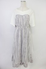 画像1: axes femme / ビスチェ切替レイヤードワンピース  ラベンダーＸ白 T-26-04-15-019-AX-OP-SA-ZT555 (1)