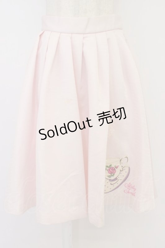 画像1: Shirley Temple / ティーカップアップリケスカート  ピンク T-26-04-15-020-ET-SK-SA-ZT (1)