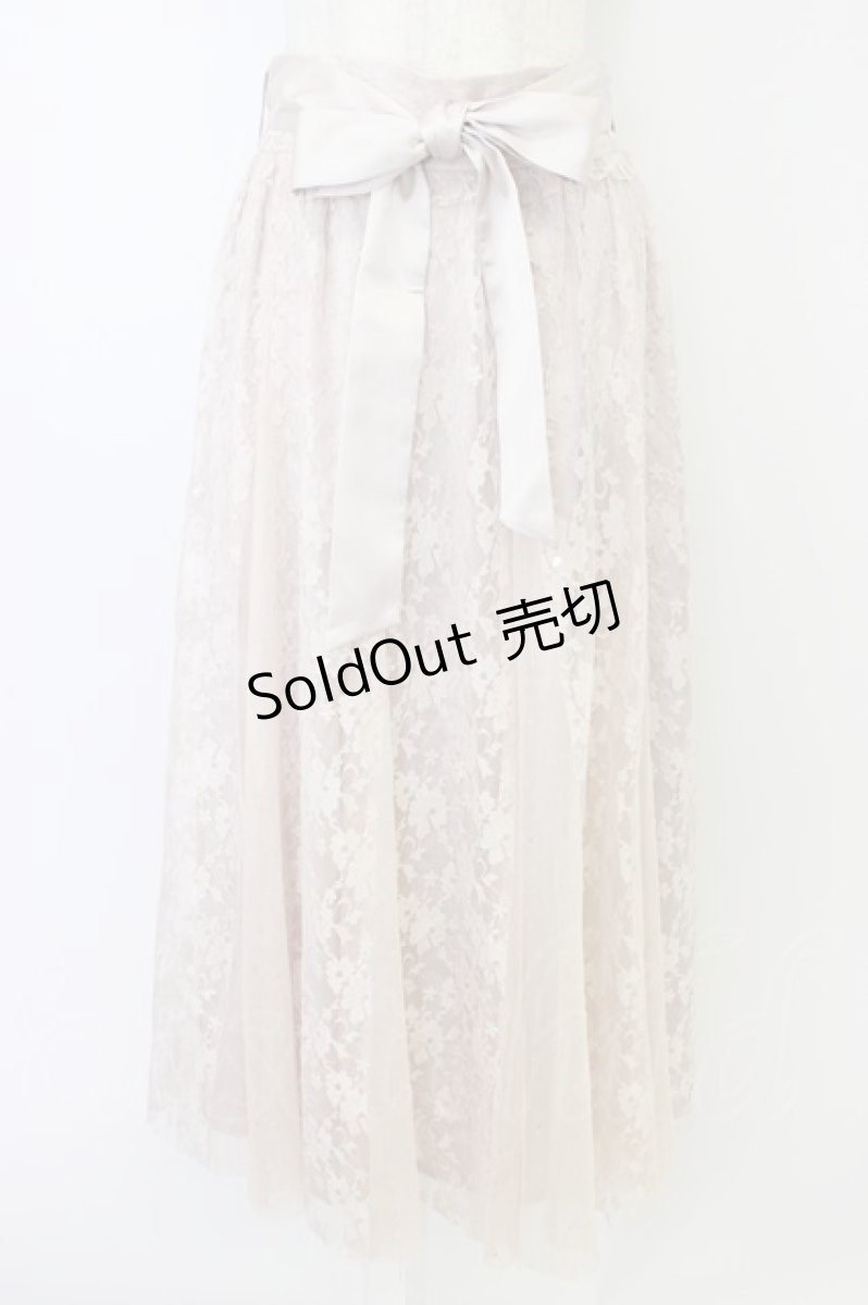 画像1: axes femme / ラメチュールＸレース切替スカート  ピンク T-26-04-15-022-AX-SK-SA-ZT555 (1)
