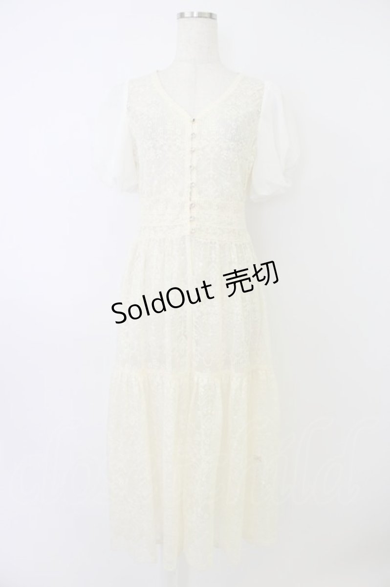 画像1: axes femme POETIQUE / レーシーガウンワンピース M 生成り T-26-04-19-003-AX-OP-IG-ZT666 (1)