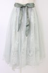 画像1: axes femme POETIQUE / リボン付レース×チュールスカート  グリーン T-26-04-19-028-AX-SK-SA-ZT (1)