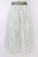 画像2: axes femme POETIQUE / リボン付レース×チュールスカート  グリーン T-26-04-19-028-AX-SK-SA-ZT (2)