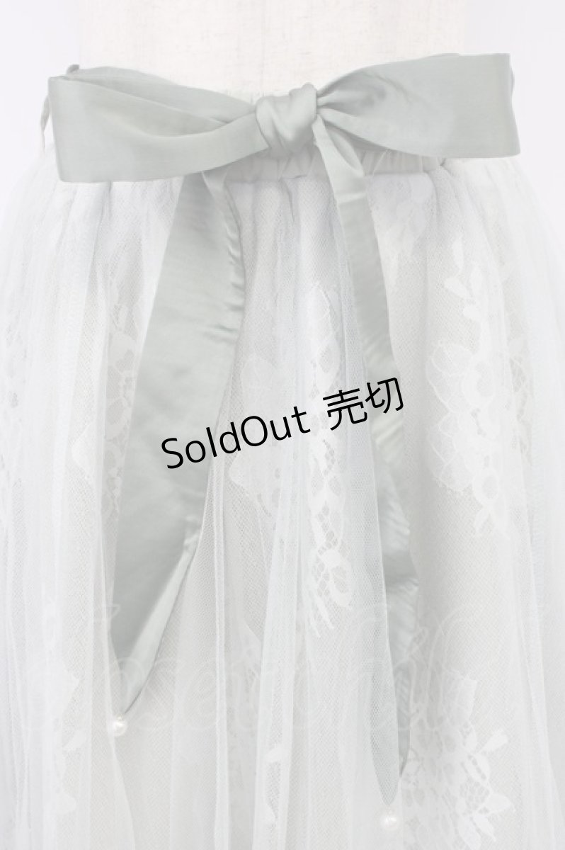 画像3: axes femme POETIQUE / リボン付レース×チュールスカート  グリーン T-26-04-19-028-AX-SK-SA-ZT (3)