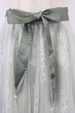 画像3: axes femme POETIQUE / リボン付レース×チュールスカート  グリーン T-26-04-19-028-AX-SK-SA-ZT (3)