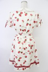 画像2: Ank Rouge / FancyStrawberryシャーリングワンピース M シロ×アカ T-26-04-19-006-CA-OP-OW-ZT (2)