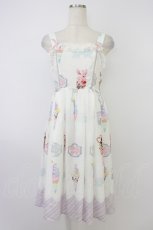 画像1: axes femme kawaii / アイス柄ジャンパースカート M シロ T-26-04-19-007-AX-OP-OW-ZT666 (1)