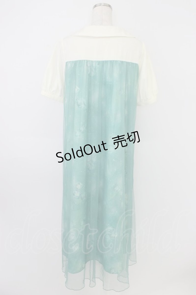 画像2: axes femme / ソーダ柄シャツワンピース  グリーン×アイボリー T-26-04-19-013-AX-OP-IG-ZT (2)