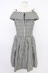 画像2: Jane Marple Dans Le Salon / ギンガムチェックのノースリーブワンピース M クロ×シロ T-26-04-19-022-JM-OP-IG-ZT (2)