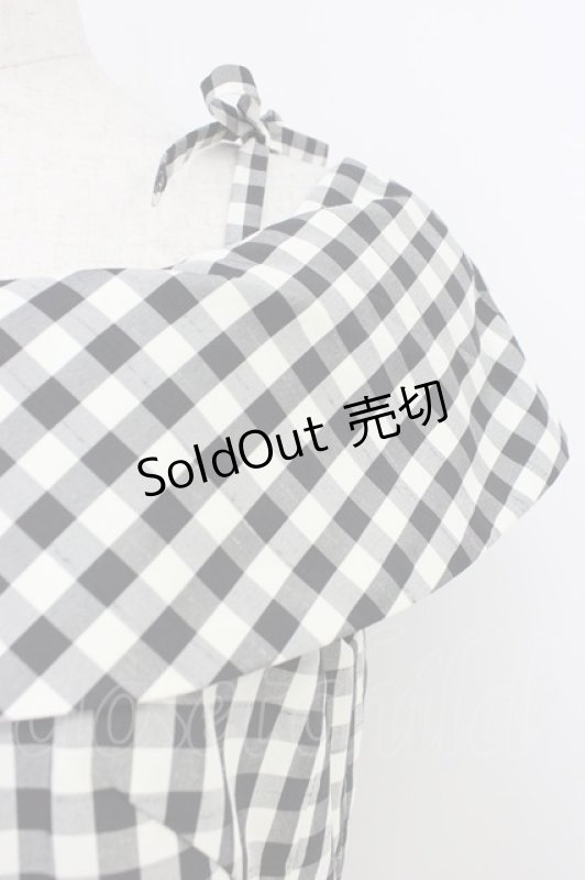 画像3: Jane Marple Dans Le Salon / ギンガムチェックのノースリーブワンピース M クロ×シロ T-26-04-19-022-JM-OP-IG-ZT (3)