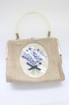 画像1: an another angelus / ラベンダー刺繍クリアハンドルバッグ  ベージュＸ青 T-26-04-20-032-CA-BG-SA-ZT (1)