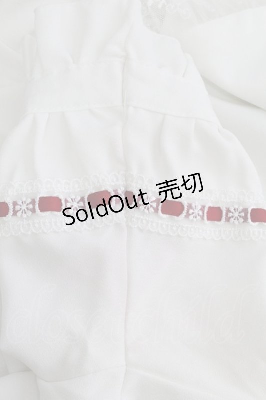 画像5: DearMyLove / リボンいっぱいレースロリータブラウス  白Ｘ赤 T-26-04-20-006-EL-BL-SA-ZT (5)