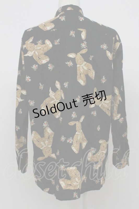 画像2: PINK HOUSE / うさぎぬいぐるみ柄シャツ M ブラック T-26-04-20-016-LO-BL-SA-ZT (2)