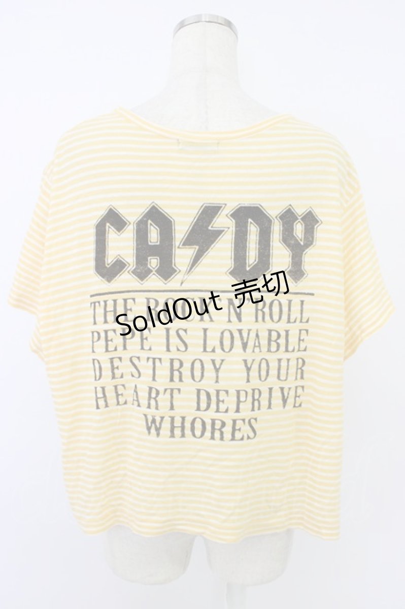 画像2: Candy Stripper / ペペボーダーショートTシャツ  イエロー T-26-04-28-003-PU-TO-OW-ZT669 (2)