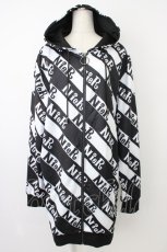 画像1: NieR Clothing / ロゴナナメロングパーカー  黒Ｘ白 T-26-04-28-010-PU-TO-SA-ZT (1)