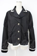 画像1: Eri Aino's collaboration / ツイル*ベロアジャケット 4L 黒 T-26-04-28-013-PU-JA-SA-ZT (1)