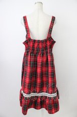 画像2: Eri Aino's collaboration / アカCHKリボンレースジャンパースカート 4L 赤チェック T-26-04-28-018-PU-OP-SA-ZT (2)