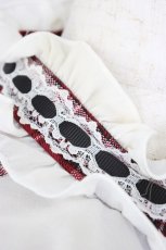 画像3: Secret Honey / チェック柄レースリボンワッフルワンピース  アカ T-26-04-28-019-CA-OP-OW-ZT (3)