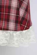 画像4: Secret Honey / チェック柄レースリボンワッフルワンピース  アカ T-26-04-28-019-CA-OP-OW-ZT (4)