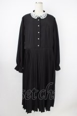 画像1: m petit by misako / AM*レースエリプリーツワンピース 4L 黒 T-26-04-28-022-LO-OP-SA-ZT (1)