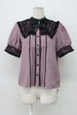 画像1: DearMyLove / 十字架リボンセーラーレース襟ブラウス M パープル×クロ T-26-04-29-022-EL-TO-OW-ZT (1)