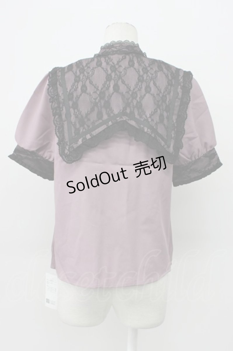 画像2: DearMyLove / 十字架リボンセーラーレース襟ブラウス M パープル×クロ T-26-04-29-022-EL-TO-OW-ZT668 (2)