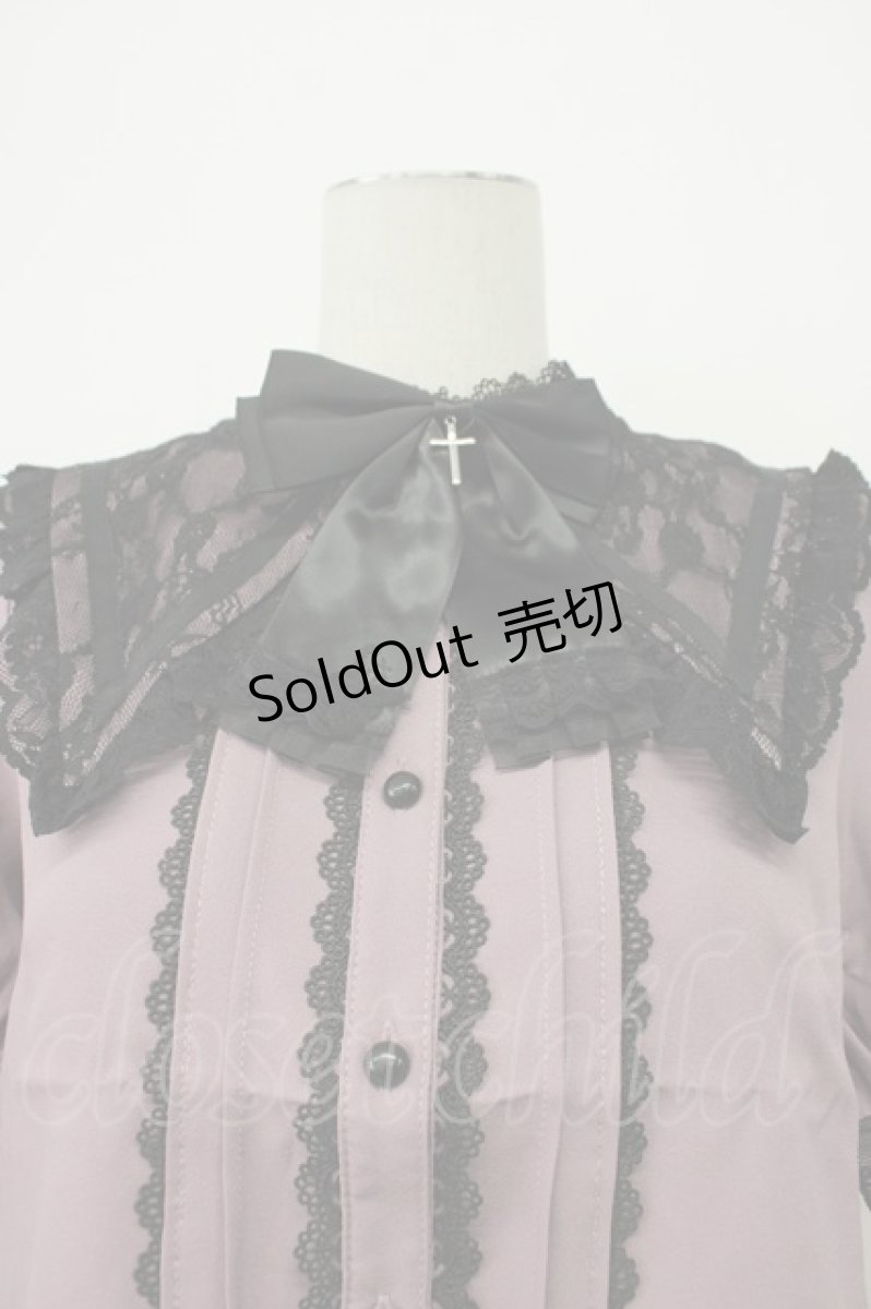 画像5: DearMyLove / 十字架リボンセーラーレース襟ブラウス M パープル×クロ T-26-04-29-022-EL-TO-OW-ZT668 (5)