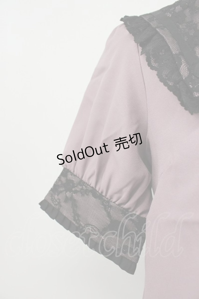 画像7: DearMyLove / 十字架リボンセーラーレース襟ブラウス M パープル×クロ T-26-04-29-022-EL-TO-OW-ZT668 (7)
