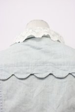 画像3: LIZ LISA / レース襟半袖デニムジャケット  ライトインディゴ T-26-04-29-025-LO-TO-IG-ZT (3)